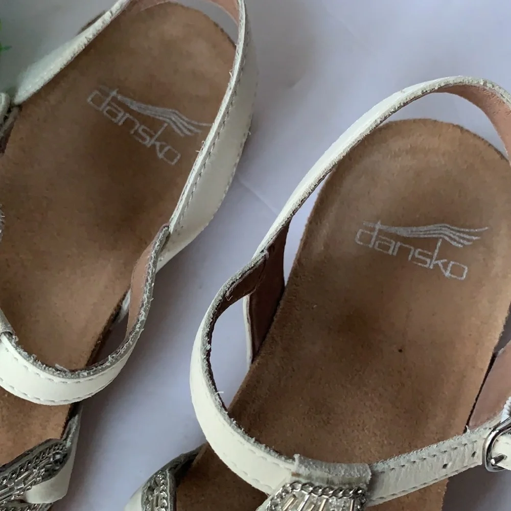 Dansko Reeta Nubuck Leather Beaded Sandals 36